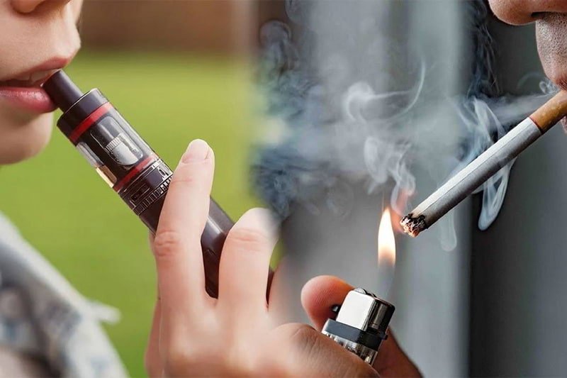 سیگار معمولی و دستگاه الکتریکی